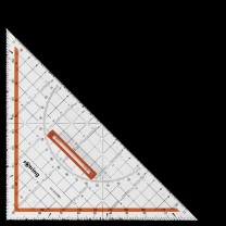 Geometrie-Dreieck mit Griff, abnehmbar 250 mm